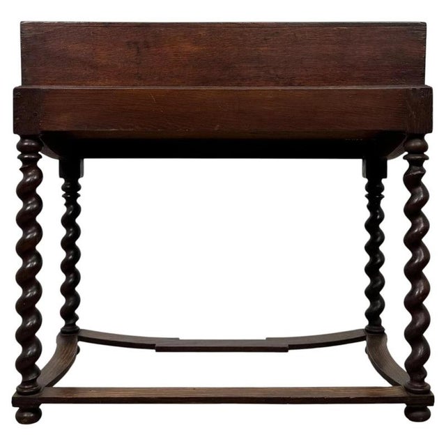 19th Century Victorian English Oak Box on Stand For Sale - Image 6 of 11