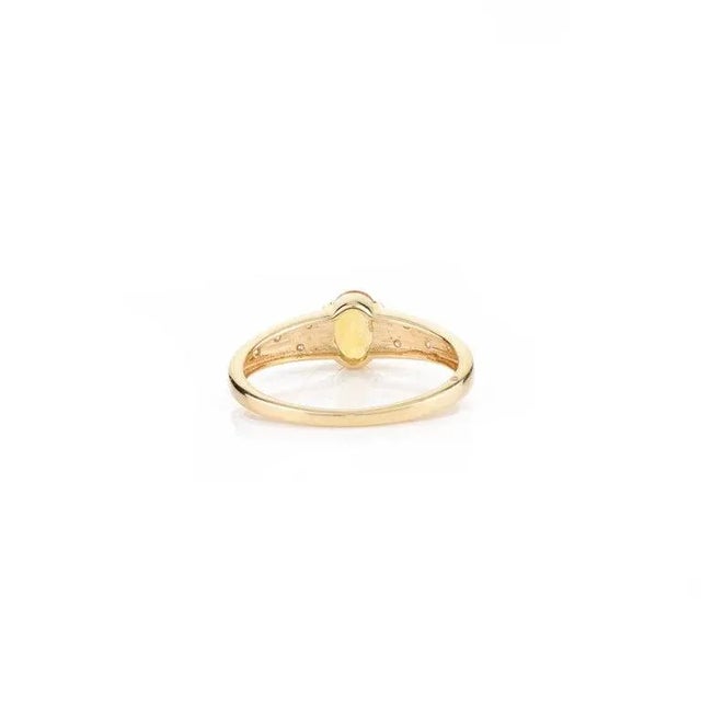 14k Yellow Gold Oval Citrine Chunky Pave Diamond Ring Size 7 For Sale In New York - Image 6 of 12