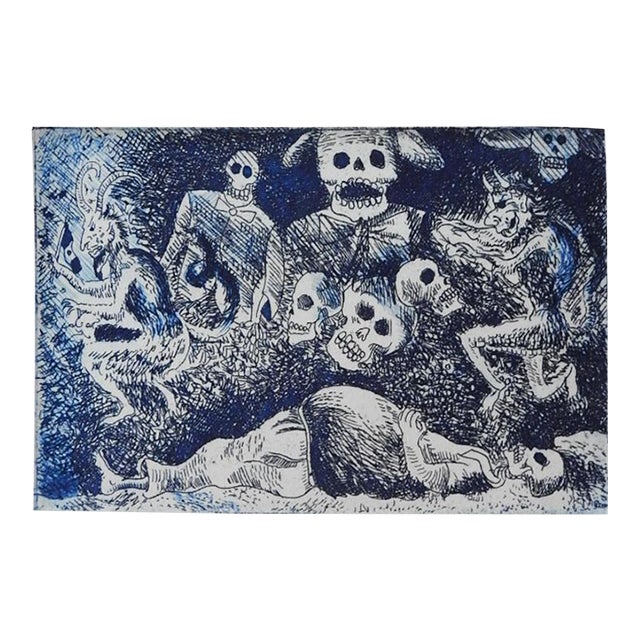 1993 Tomas Pineda Matus Muerte Etching For Sale