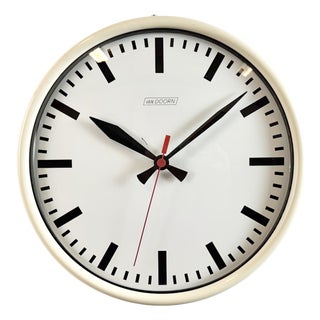 Vintage Beige School Wall Clock from Van Doorn, 1960s For Sale