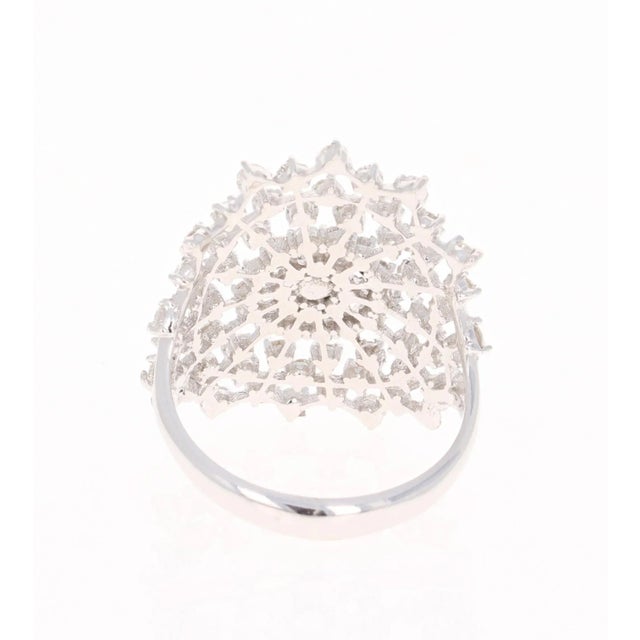 2020s 1.43 Carat Diamond 18 Karat White Gold Cocktail Ring, Size 7 For Sale - Image 5 of 5