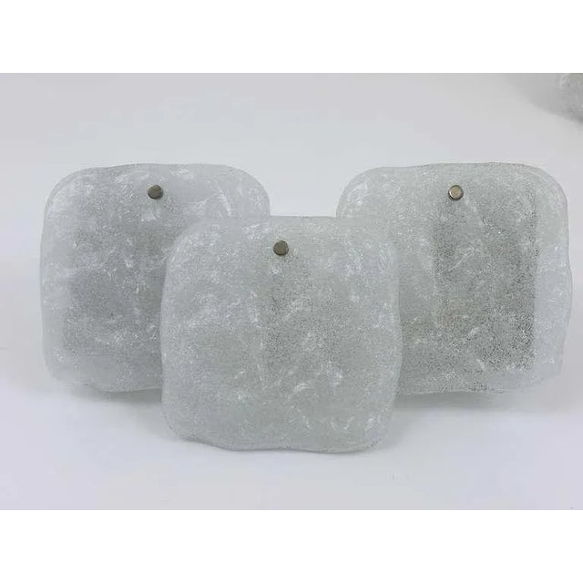 Modernist Frosted Ice Glass Wall Lamp attributed to J. T. Kalmar for Kalmar, 1960s For Sale - Image 8 of 10