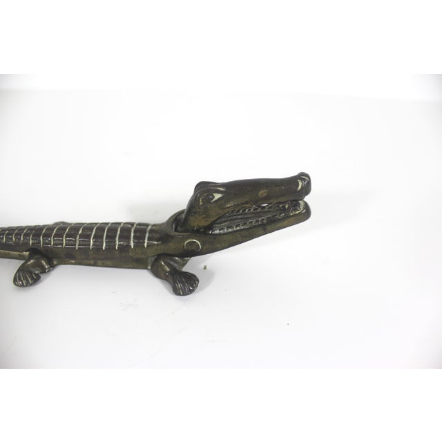 Brass Vintage Brass Crocodile Nut Cracker Alligator Nutcracker, Bar Cart Styling For Sale - Image 8 of 11
