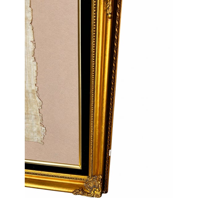 Gold Early 21st Century Signed Mourad Egyptian Revival Figural Artwork in Ornate Gold-Tone Frame For Sale - Image 8 of 12
