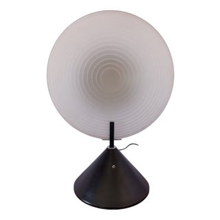 Vintage Table Lamp with White Murano Glass by Fabbian, Italy, 1980s For Sale