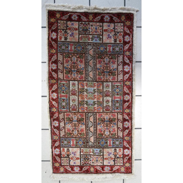 1970s, Handmade Vintage Tunisian Silk Rug 1.6' X 3.7' For Sale - Image 9 of 11