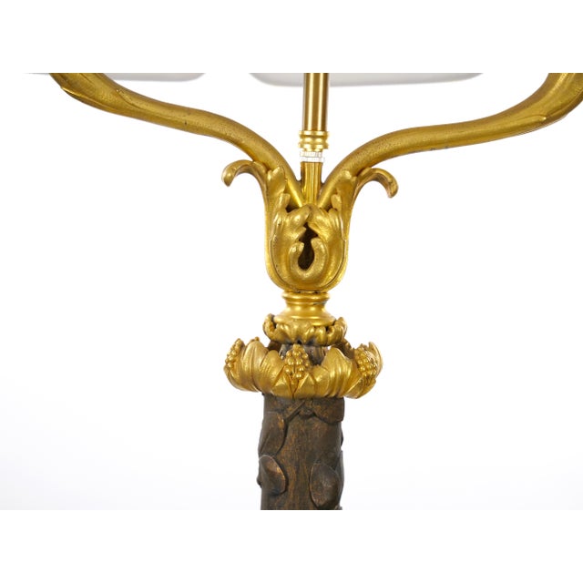 Late 19th Century Gilt-Bronze & Carved Wood Floor Lamp For Sale - Image 10 of 13