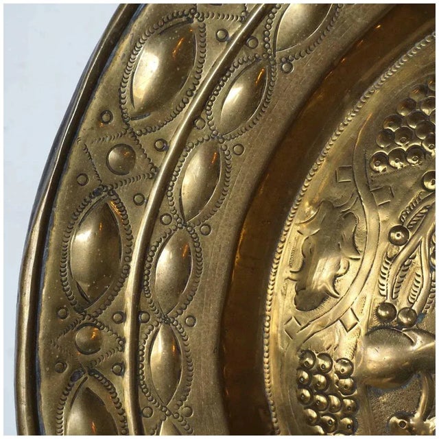 Large Northern European Baroque Adam and Eve Brass Repousse Alms Plate For Sale - Image 12 of 13