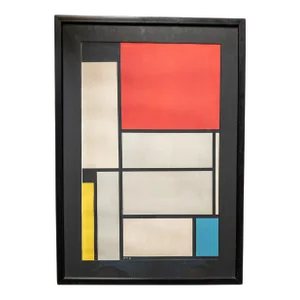 Mid-Century Modern Abstract De Stijl Print After Tableau I by Piet Mondrian