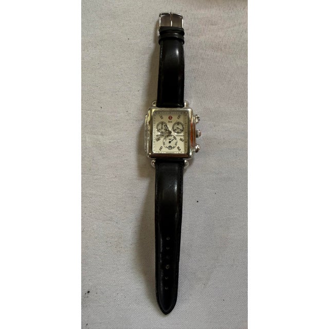 Traditional Michele Deco Diamond Dial Stainless Steal Ladies Watch Mw06z00a0040 0.05 CTTW For Sale - Image 3 of 7