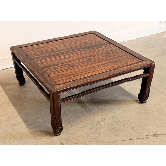 Japanese Antique Japanese Rosewood Zataku Low Table With Carved Legs, Meiji/Taisho Era For Sale - Image 3 of 16