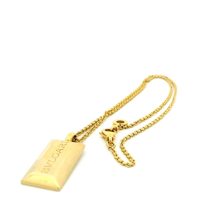 Gold Late 1990s Bulgari 18k Gold Bar Pendant Necklace – 19.5 Grams – Serial 2331 For Sale - Image 8 of 10