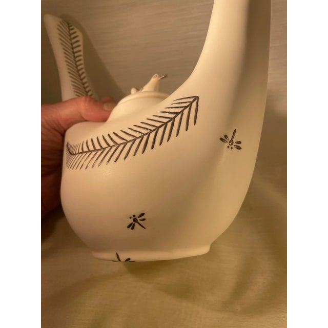 Antique White 1980s Emilia Castillo Ceramic & Sterling Silver Bird Teapot For Sale - Image 8 of 12