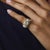Mid 20th Century Mid 20th Century Retro French Gia 2.28 Carat Old Mine Cut Diamond 18k Yellow Gold Tank Ring, Size 4 For Sale - Image 5 of 6