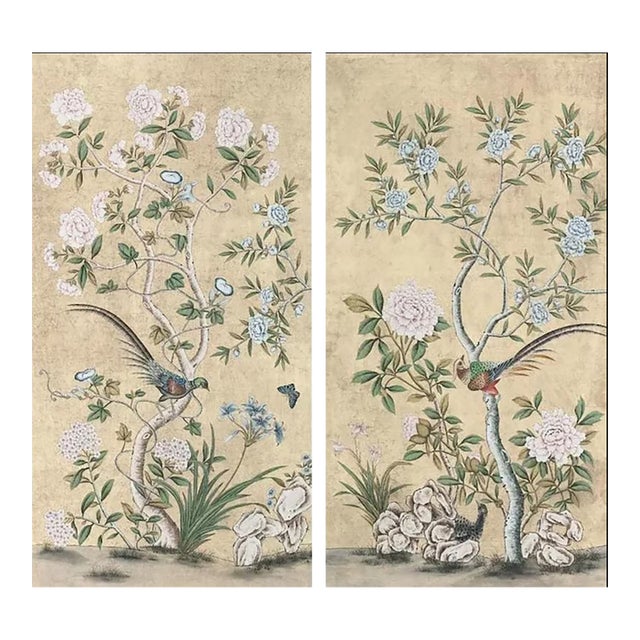 24'*48"/Panel, a Pair of 18th-Century Style Chinoiserie Wall Artwork ( No Frame) For Sale