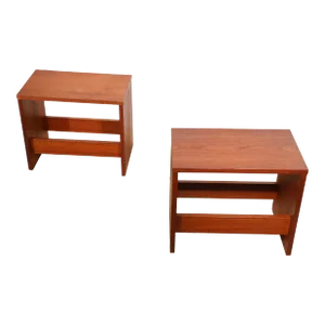 Pr. Diminutive Danish Mid Century Modern Teak End Tables C. 1960- 1970's