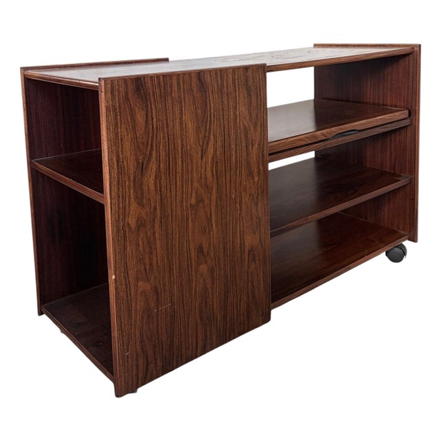 Vintage Danish Rosewood Media Unit with Sliding Shelf, 1960s For Sale