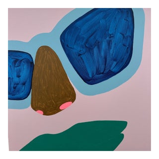 Geometric Portrait Titled Violet by Suzy Lindow For Sale