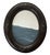 "Porthole" Abstract Art in Oval Antique Frame, Small Seascape Painting Transitional Wall Art by JTS For Sale