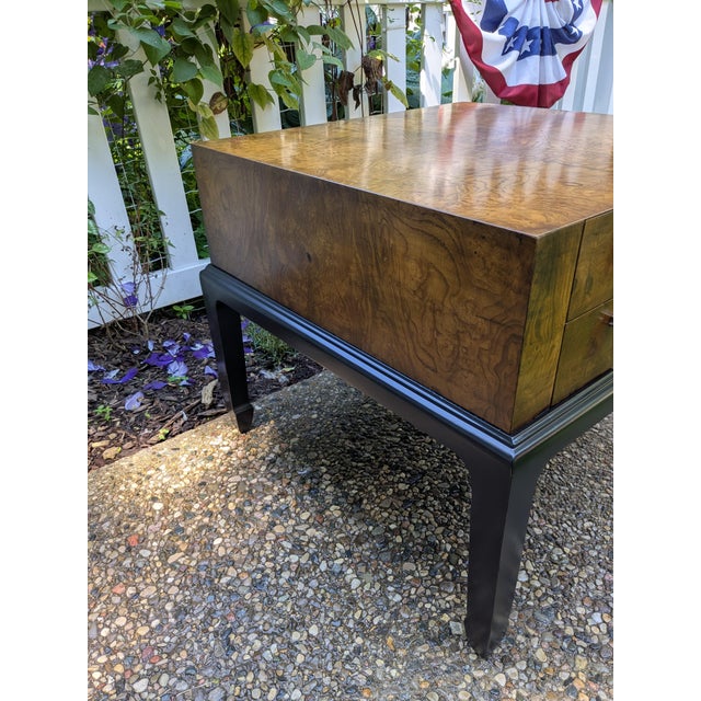 Wood Hekman Furniture Burlwood Asian Ming Style Side End Accent Occasional Cocktail Table For Sale - Image 7 of 12