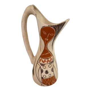Julio Fajardo Colombian Modernist Ceramic Pitcher Vase, Ibagué, Figural Studio Pottery For Sale