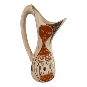 Julio Fajardo Colombian Modernist Ceramic Pitcher Vase, Ibagué, Figural Studio Pottery