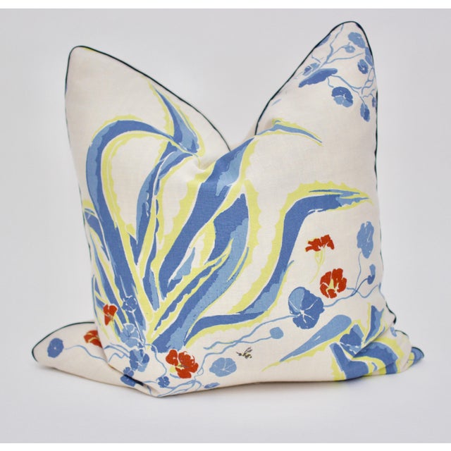 Linen Lake August "Agave Americana" 24" Square Hand Blocked Linen Pillow For Sale - Image 8 of 8