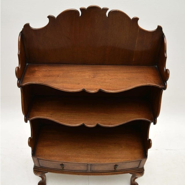Antique Burr Walnut Cascading Open Bookcase, 1900s For Sale - Image 4 of 13