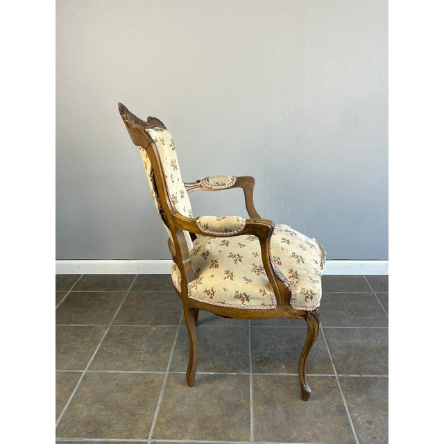 Late 19th Century Late 19th Century Walnut Louis XV Armchair Frame For Sale - Image 5 of 8