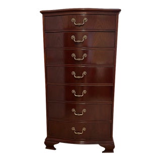 Baker Furniture Georgian Mahogany Lingerie Chest Circa 1980's For Sale
