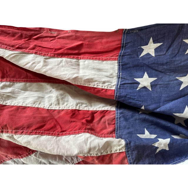 Ralph Lauren Vintage Early 1900s 48-Star American Flag – Sewn Cotton – Pre-1959 – 56" X 33" For Sale - Image 4 of 9