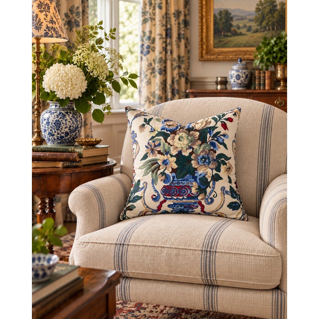 Gorgeous newly made from a rare vintage fabric in perfect condition from Brunschwig & Fils. This pillow measures 20 X 20...