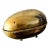 1940s Brass Egg Trinket Box Trimmed With Ormolu Painted Egg Inside For Sale