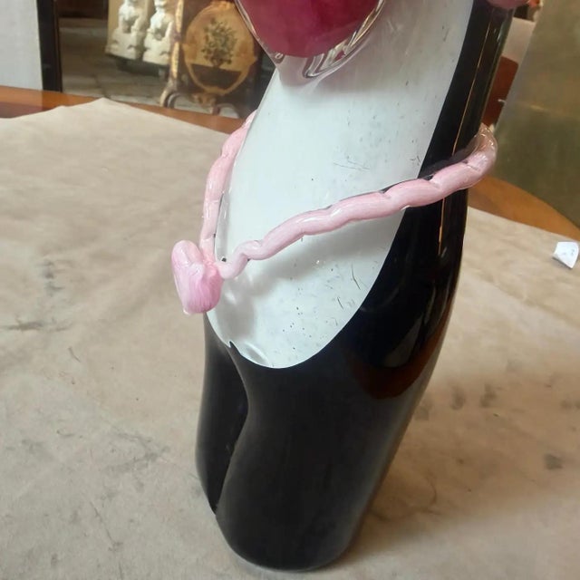 1990s Modern Pink Black and White Murano Glass Tucano by Dior Home For Sale - Image 13 of 13