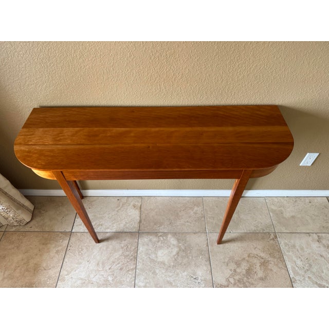 2010s Cherrywood Demilune Console For Sale - Image 5 of 12