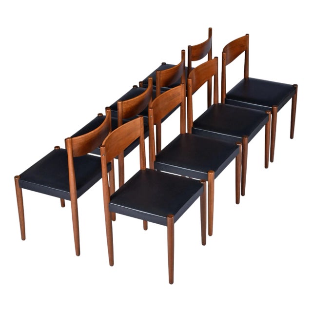 Set of Eight 1960s Frem Røjle Danisih Teak Dining Chairs Model 217 For Sale
