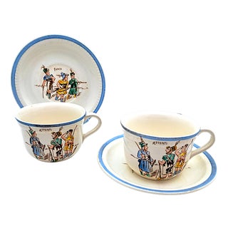 Tea Cups by Gariboldi for Richard Ginori, 1940s, Set of 2 For Sale