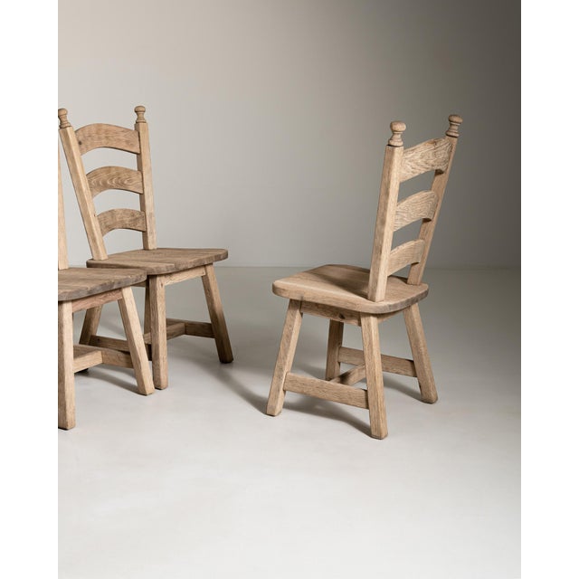 1970s Set of Six Oak Dining Chairs, Antique, France, Circa 1970 For Sale - Image 5 of 18