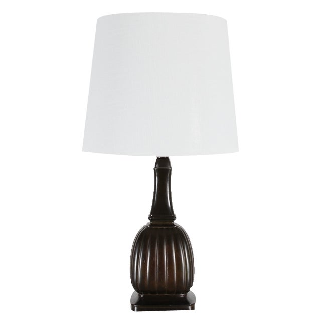 Danish Art Deco Table Lamp in Disco Metal by Just Andersen, 1940s For Sale