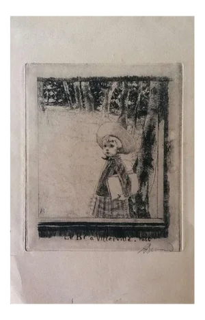 Albert Bernard - Le Bi À Villerville - Original Etching on Paper - 1884