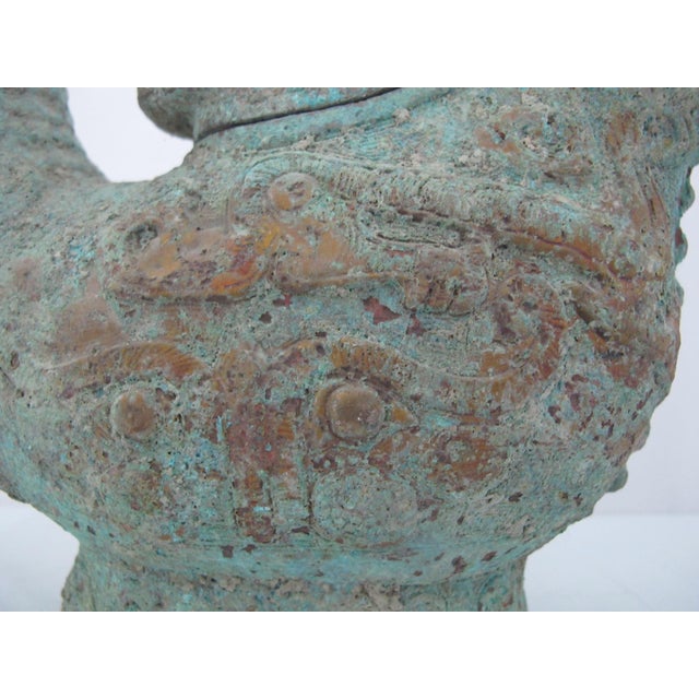 Chinese Bronze Ware Ritual Wine Multi Headed Beast Sheep Lidded Guang Vessel For Sale - Image 4 of 18