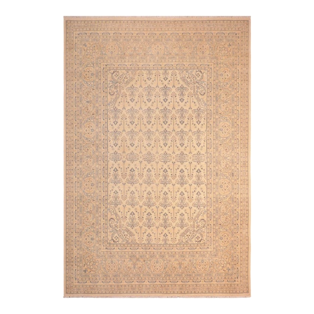 1980s 1980s Semi Antique Bohemian Beige/Rose Wool Rug For Sale