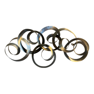 1980s Steel Hanging Circles Sculpture Attributed to Curtis Jere , Titled "Continuity"