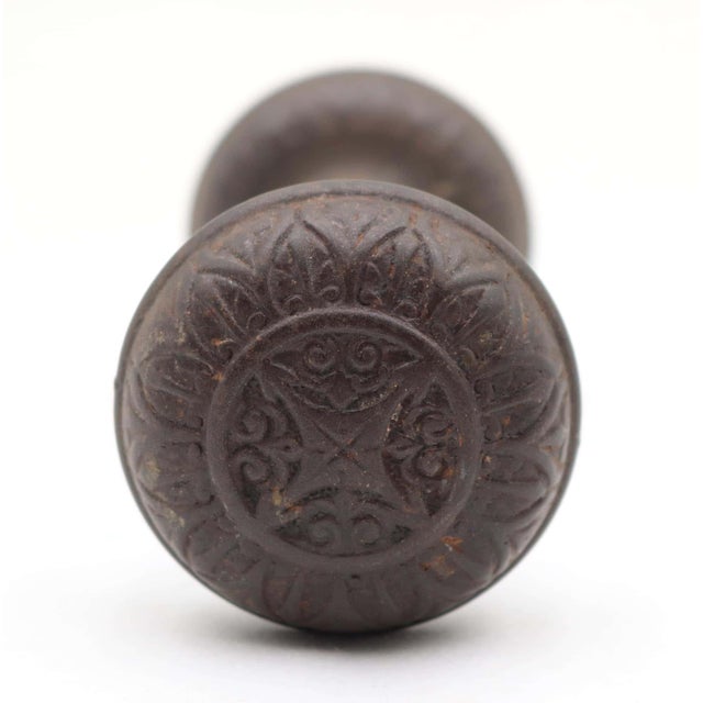 Antique Victorian style passage cast iron door knobs made by Norwalk Lock in the 1876 catalog. Part of the M-13610 Doric...