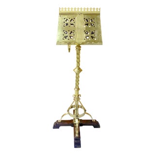 19th C. American Brass Ecclesiastical Revolving Dual Sided Lectern/ Music Stand For Sale