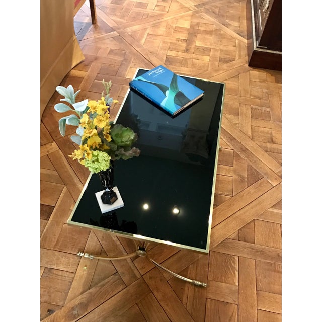 Neoclassical French Glass Top Coffee Table For Sale - Image 3 of 7