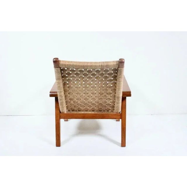 1930s Michael van Beuren Bauhaus Teak and Raffia Lounge Chair, circa 1940 For Sale - Image 5 of 13