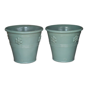 Gladding McBean & Co Planter Celadon Green Artistic Series 1204 Stamped GMBC, Pair