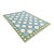 Handmade Woolen Rug, Sky Blue With Cream and Moss Green Border Tile Dhurrie - 10'x14' For Sale