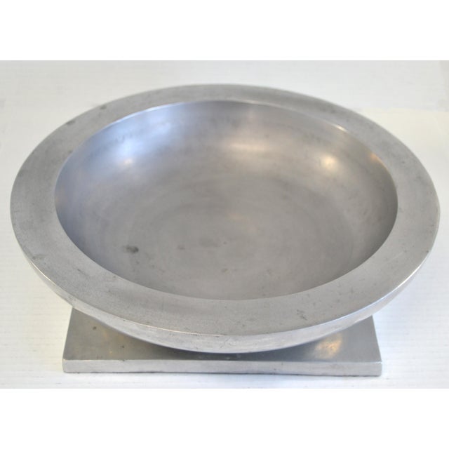 Michael Graves 1970s Michael Graves Signed Aluminum Decorative Bowl Centerpiece by Michael Aram For Sale - Image 4 of 12